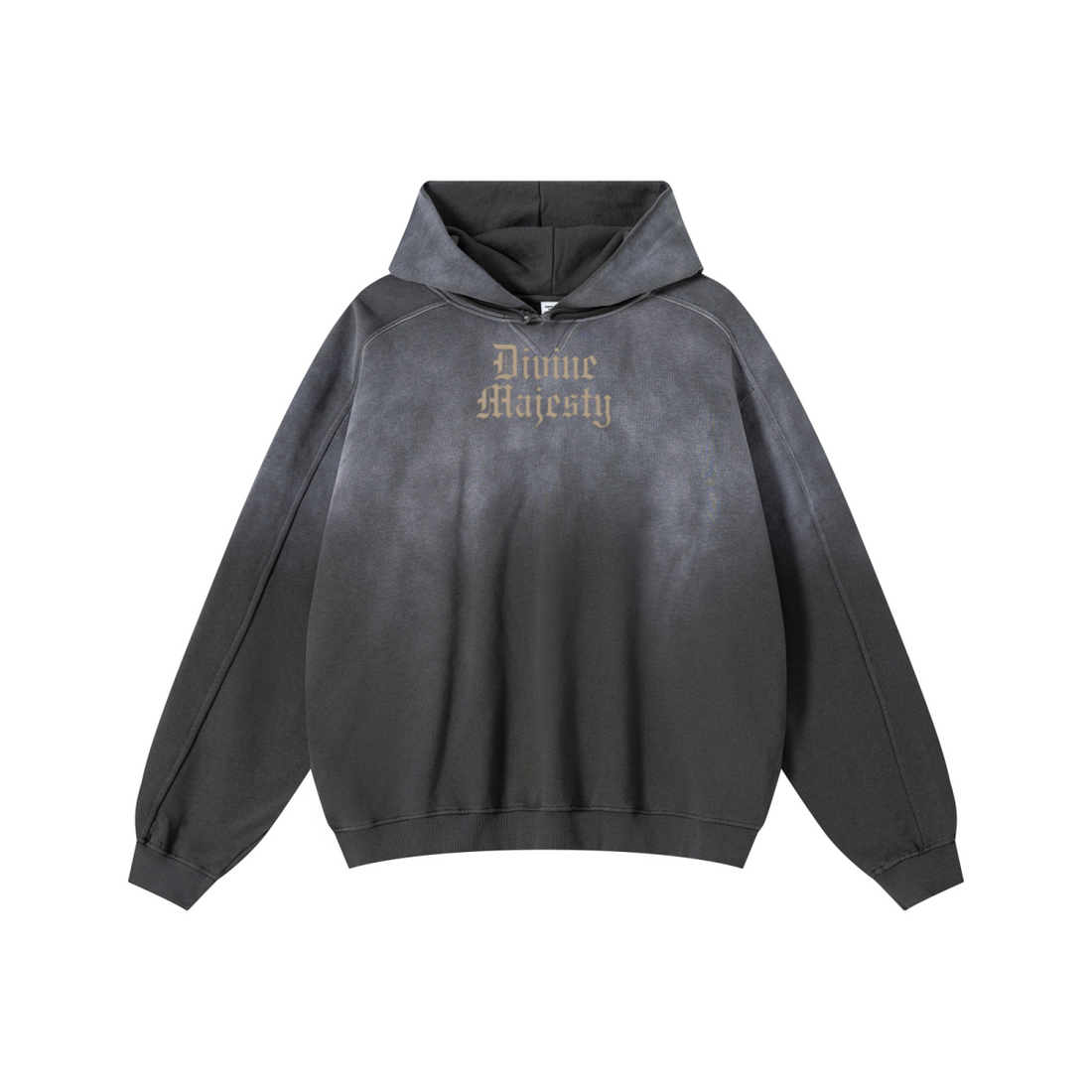 370GSM Unisex Monkey Wash Raw-Edge PP-Sprayed French Terry Hoodie Vintage Dark Grey
