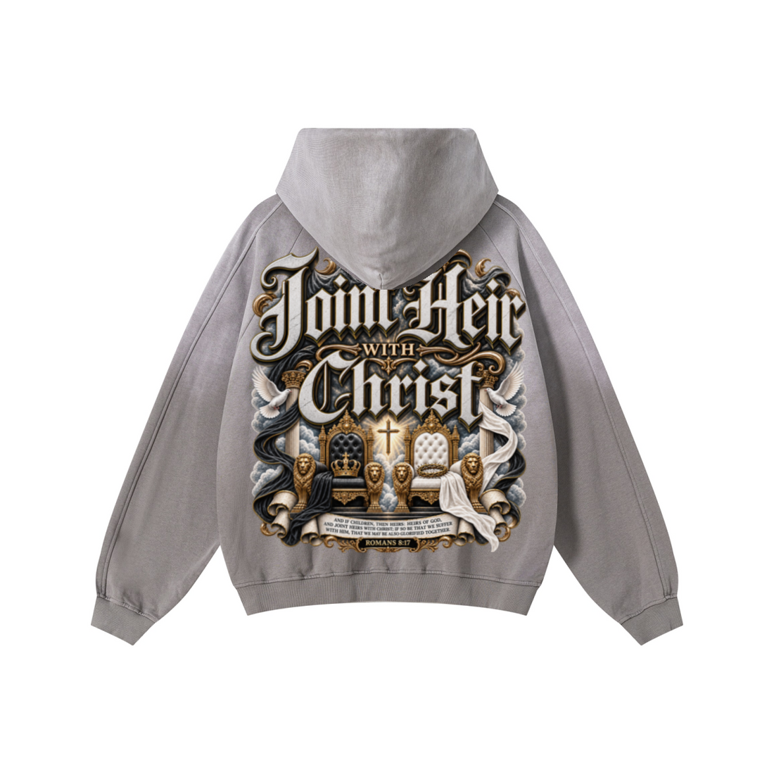 370GSM Unisex Monkey Wash Raw-Edge PP-Sprayed French Terry Hoodie Vintage Medium Grey