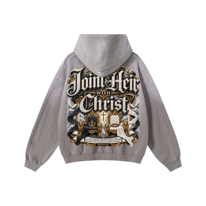 370GSM Unisex Monkey Wash Raw-Edge PP-Sprayed French Terry Hoodie Vintage Medium Grey