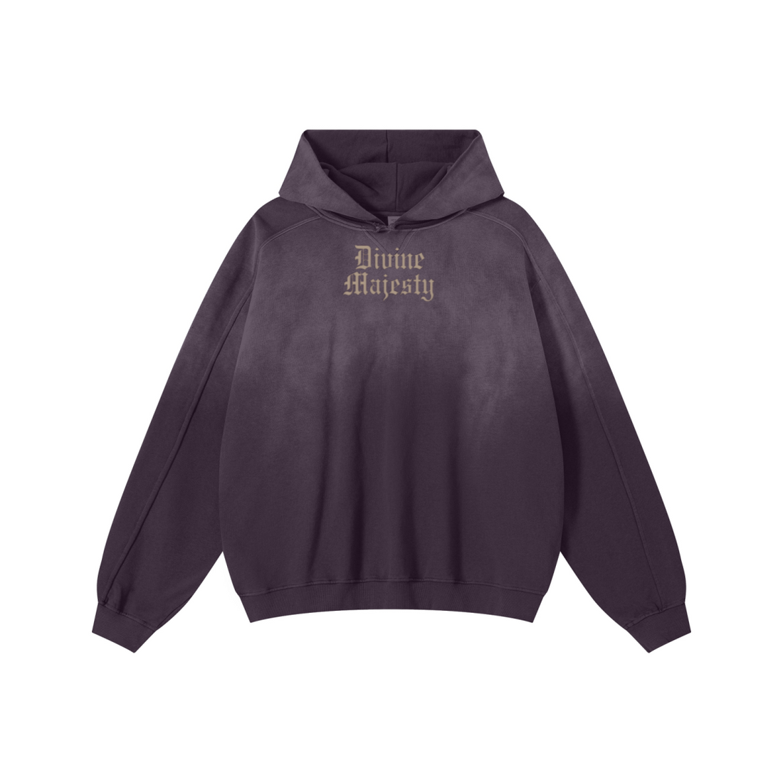 370GSM Unisex Monkey Wash Raw-Edge PP-Sprayed French Terry Hoodie Vintage Purple