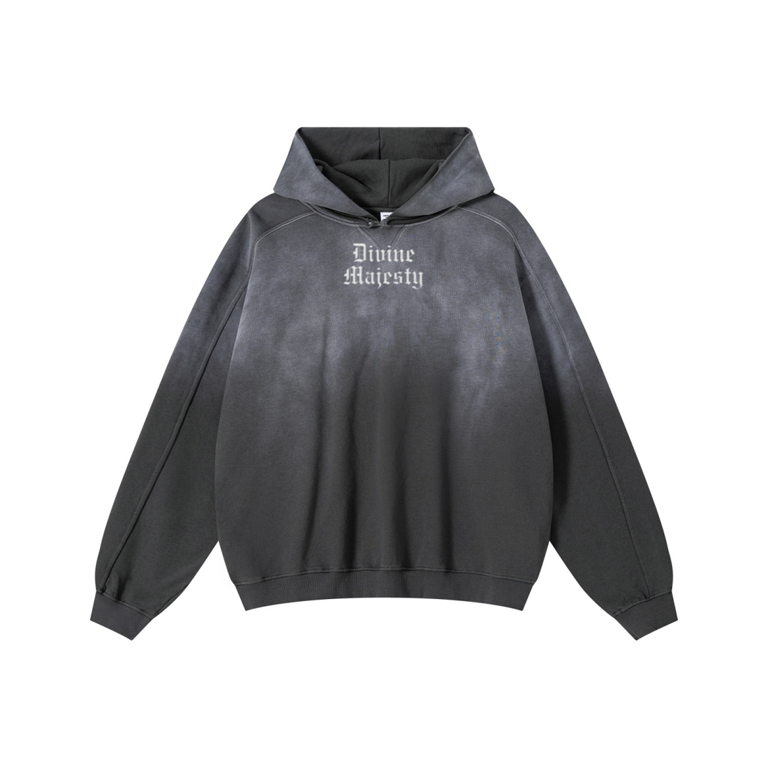 370GSM Unisex Monkey Wash Raw-Edge PP-Sprayed French Terry Hoodie Vintage Dark Grey
