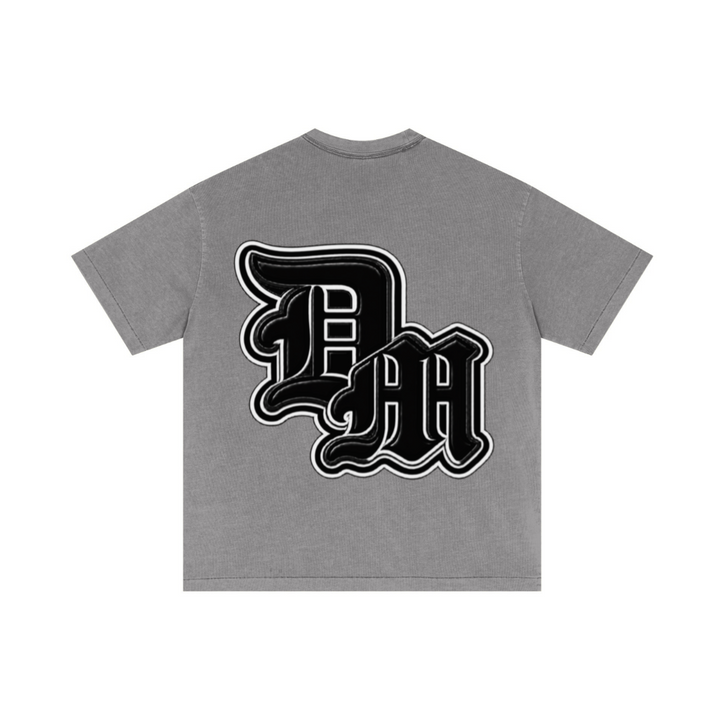 275GSM Unisex Double-Yarn 100% Cotton Plain-Wash T-shirt Medium Grey