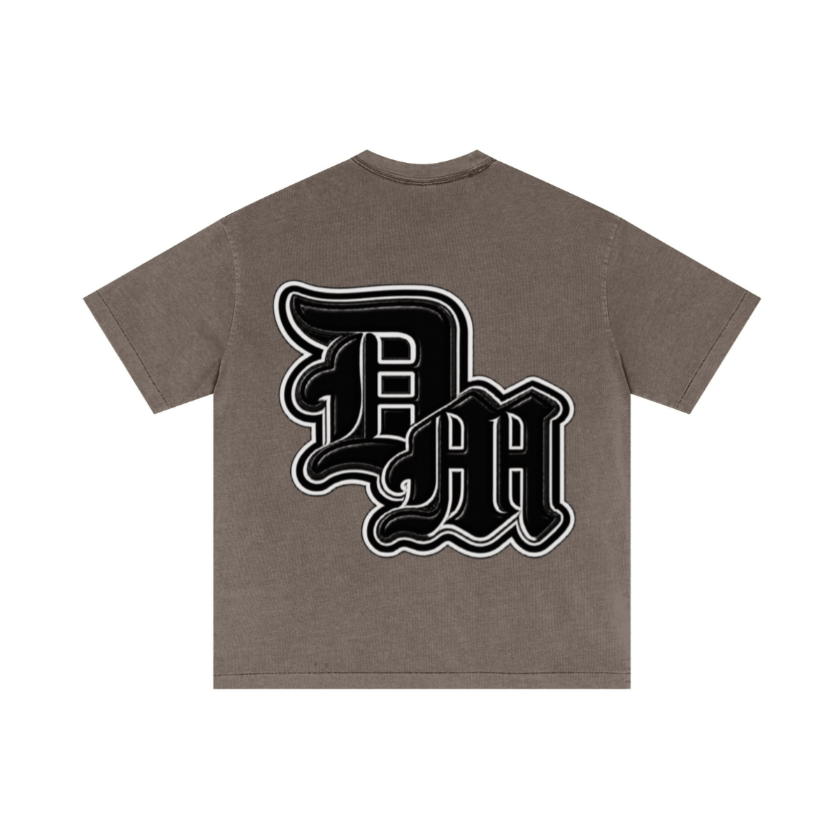 275GSM Unisex Double-Yarn 100% Cotton Plain-Wash T-shirt Coffee Brown