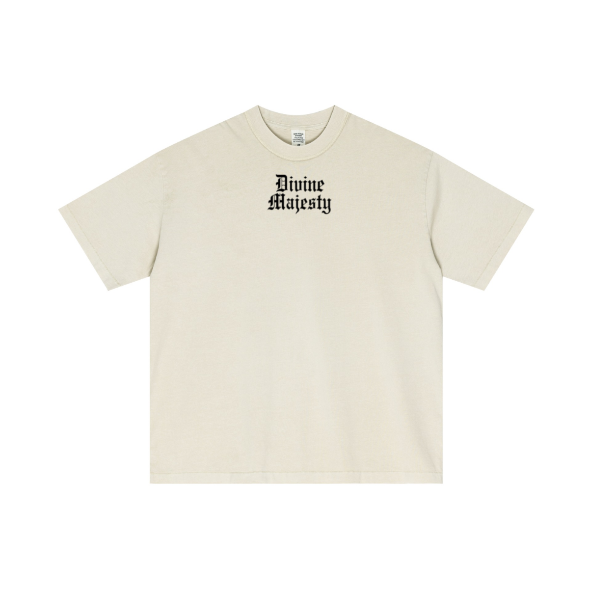 275GSM Unisex Double-Yarn 100% Cotton Plain-Wash T-shirt Apricot Grey