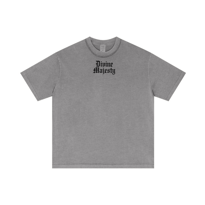 275GSM Unisex Double-Yarn 100% Cotton Plain-Wash T-shirt Medium Grey