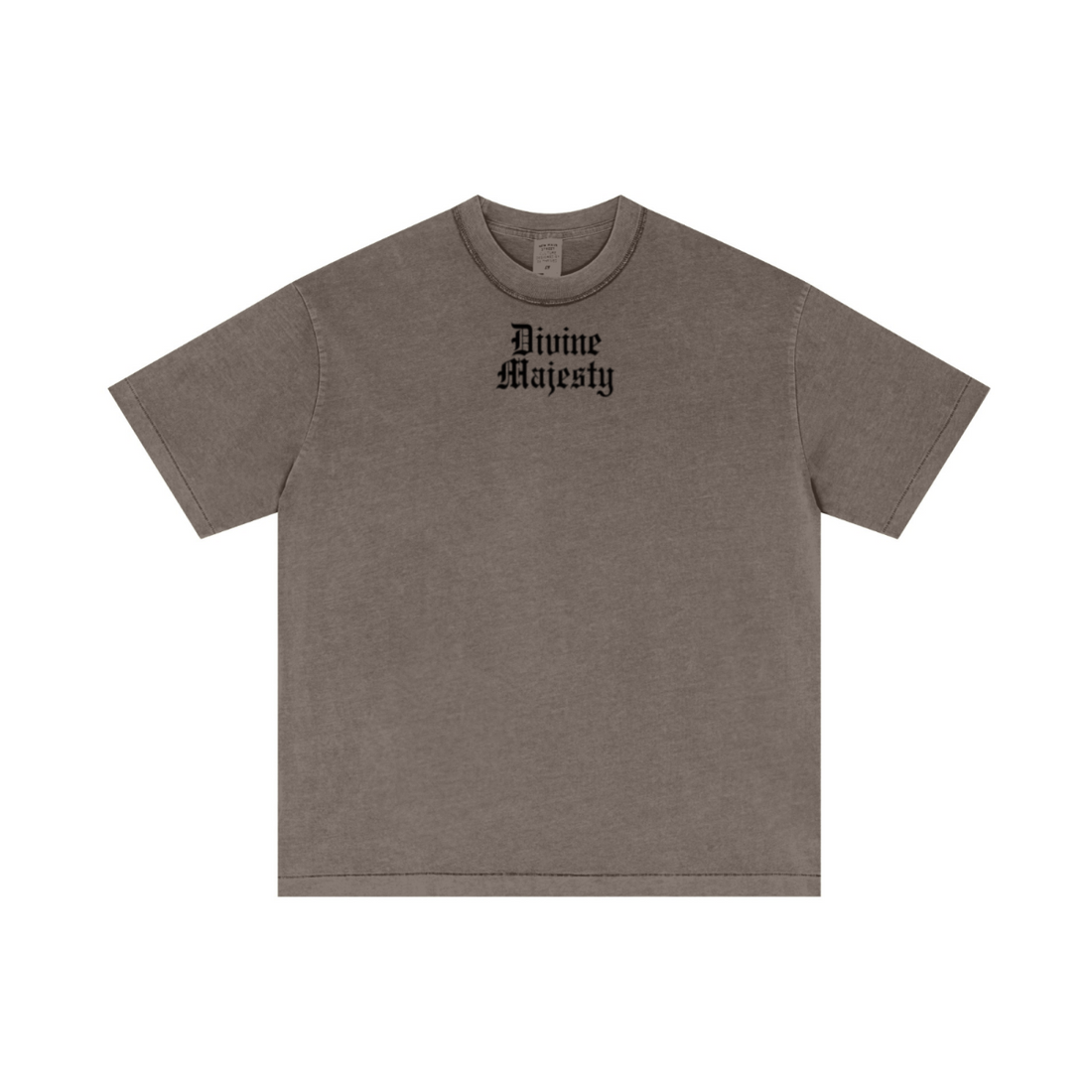 275GSM Unisex Double-Yarn 100% Cotton Plain-Wash T-shirt Coffee Brown