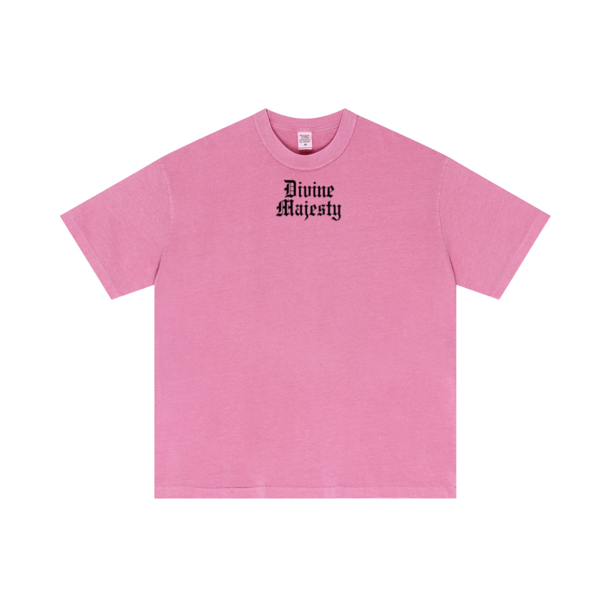 275GSM Unisex Double-Yarn 100% Cotton Plain-Wash T-shirt Rose Pink