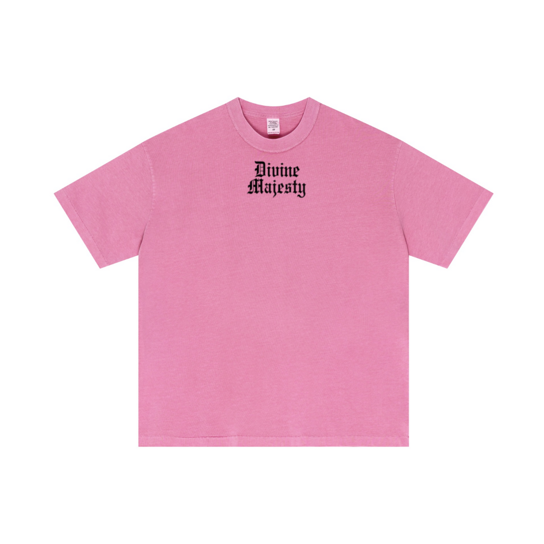 275GSM Unisex Double-Yarn 100% Cotton Plain-Wash T-shirt Rose Pink
