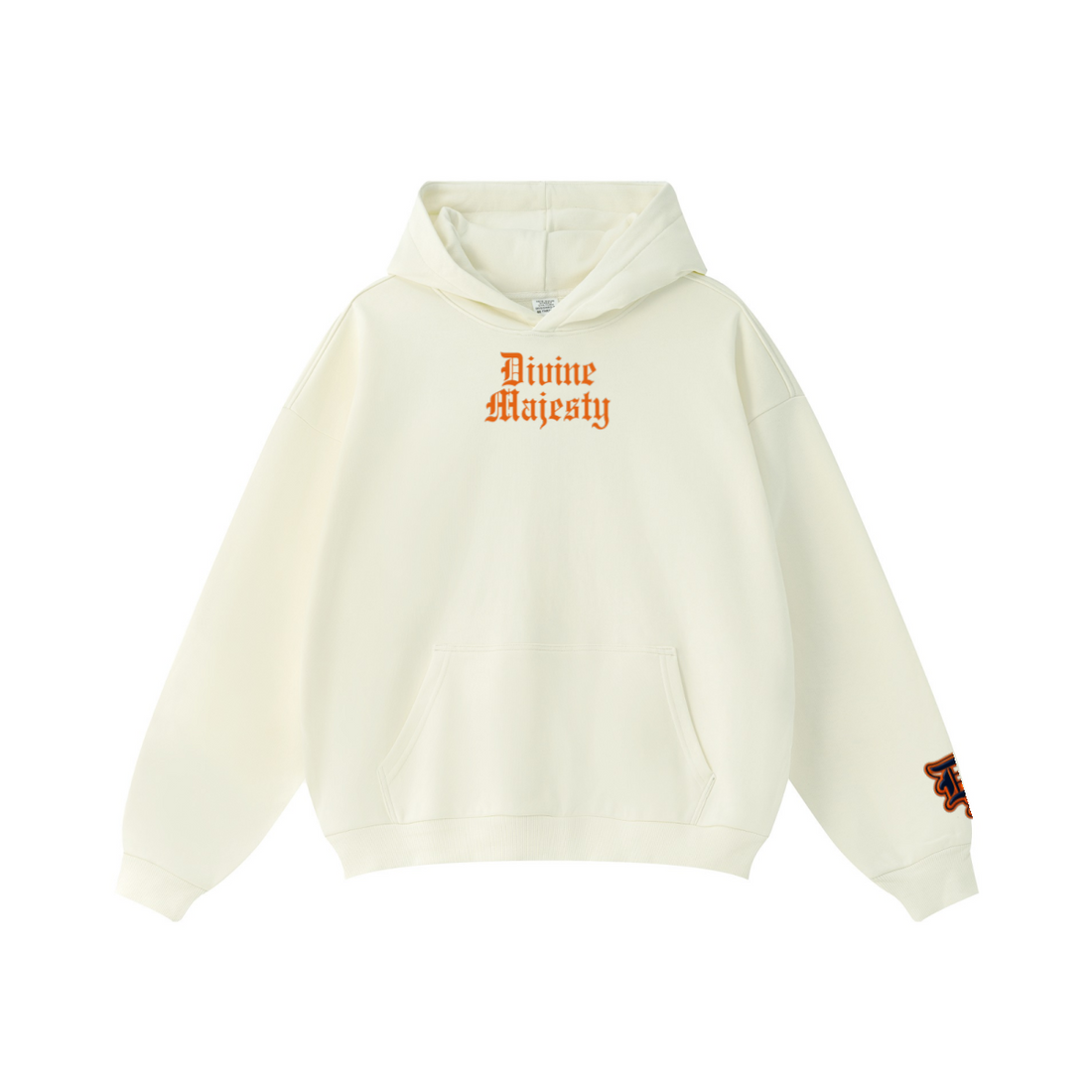 360GSM Unisex Fall&Winter Solid-Color Loopback Hoodie Cream White