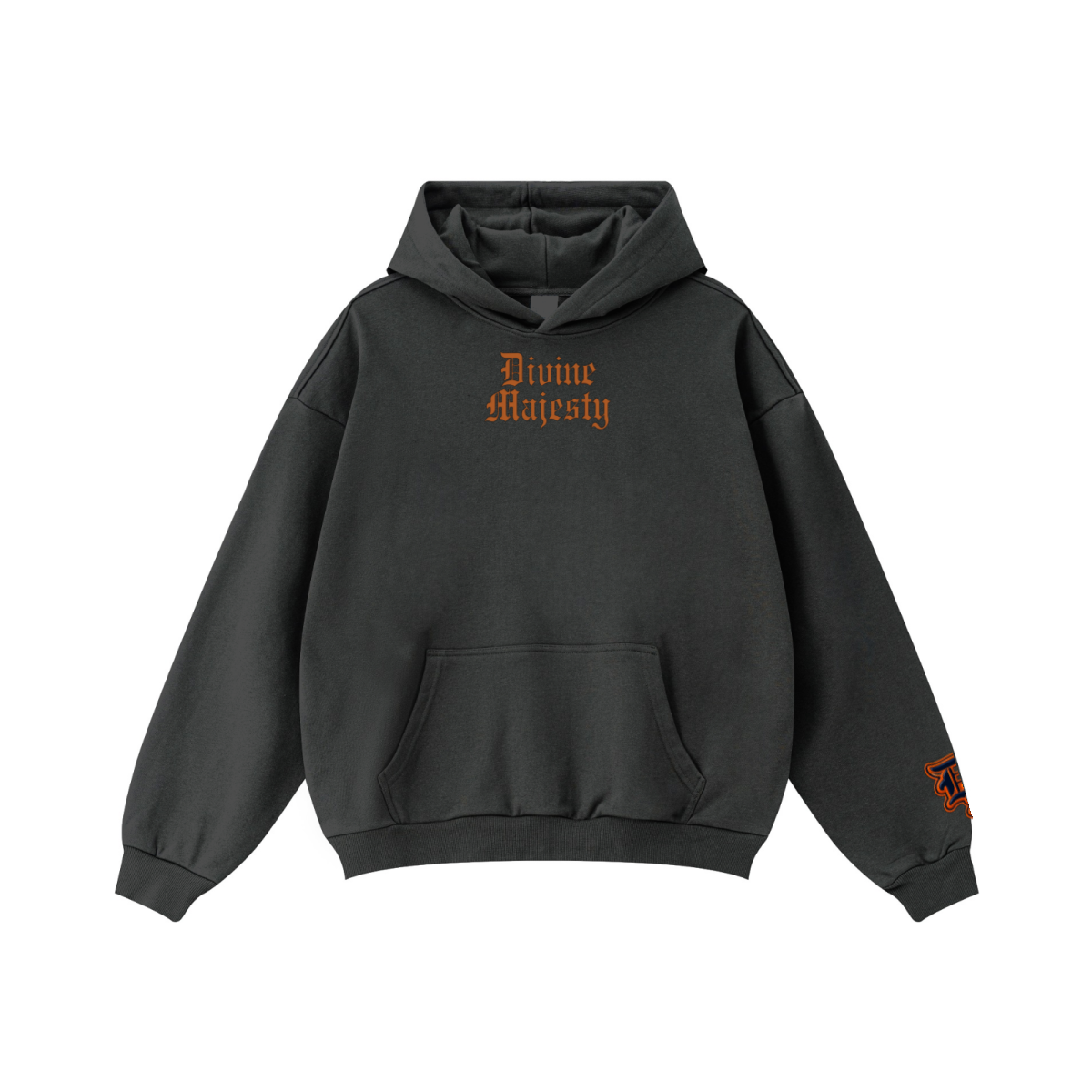 360GSM Unisex Fall&Winter Solid-Color Loopback Hoodie Charcoal