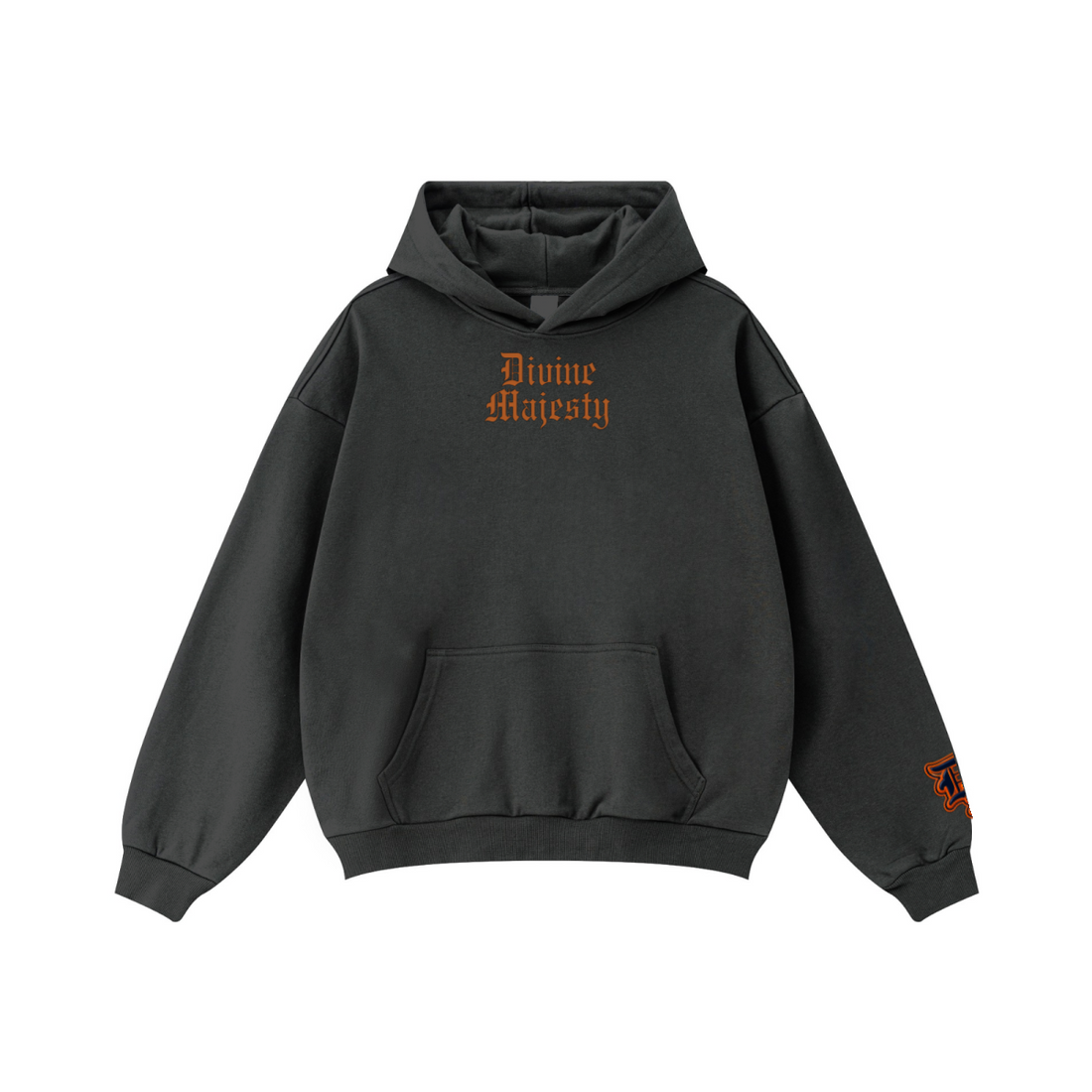 360GSM Unisex Fall&Winter Solid-Color Loopback Hoodie Charcoal