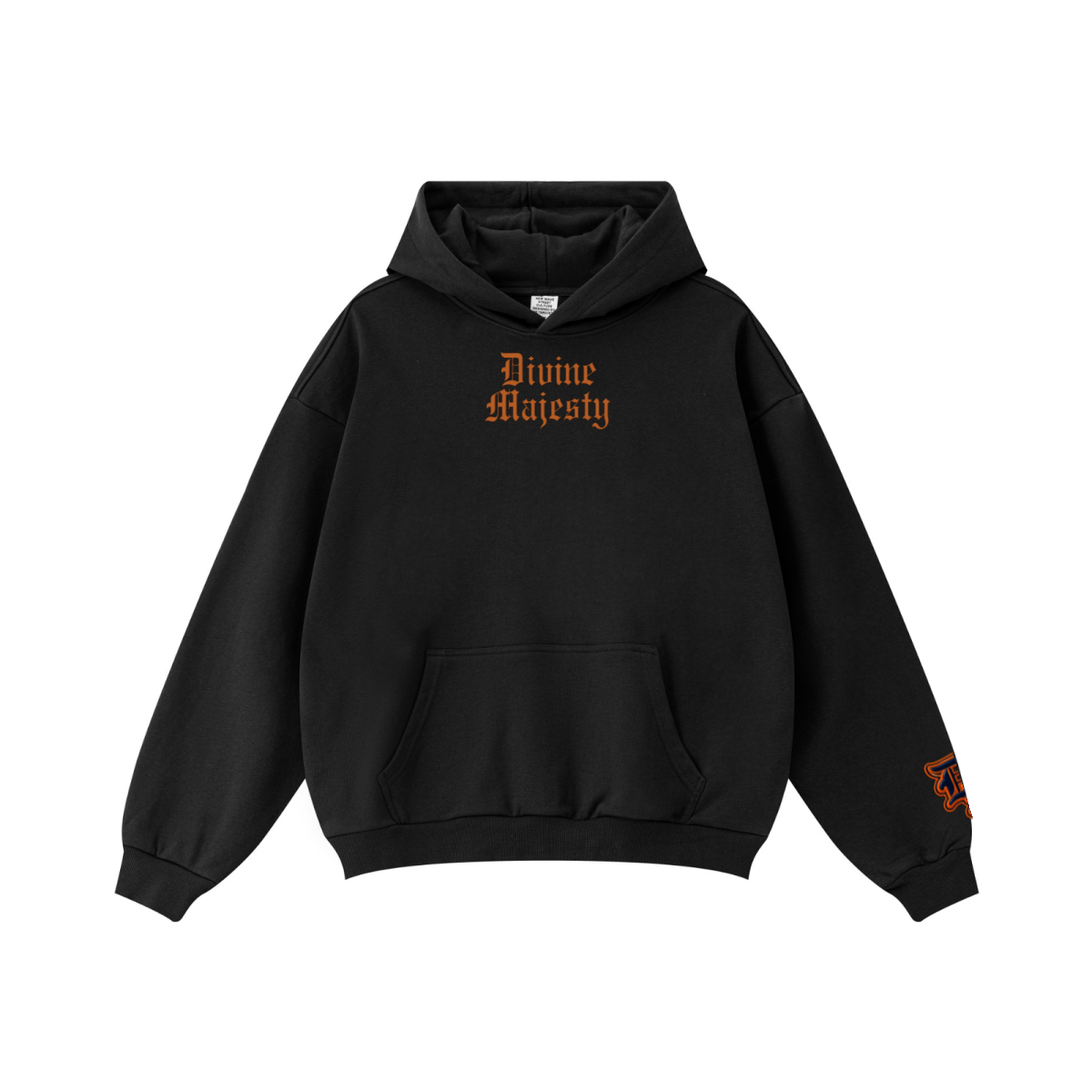 360GSM Unisex Fall&Winter Solid-Color Loopback Hoodie Black