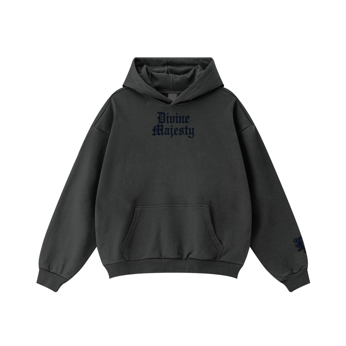 360GSM Unisex Fall&Winter Solid-Color Loopback Hoodie Charcoal