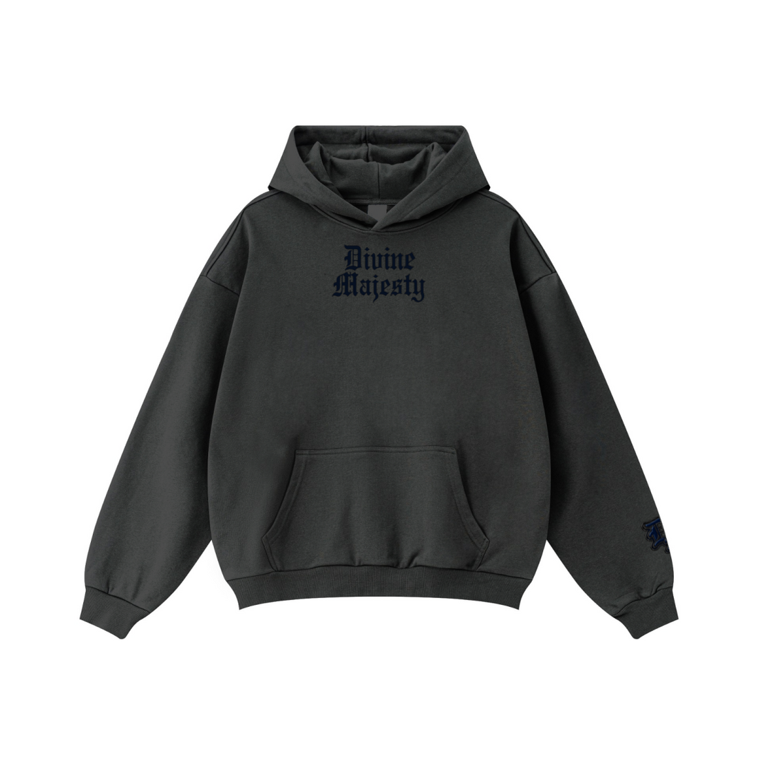 360GSM Unisex Fall&Winter Solid-Color Loopback Hoodie Charcoal