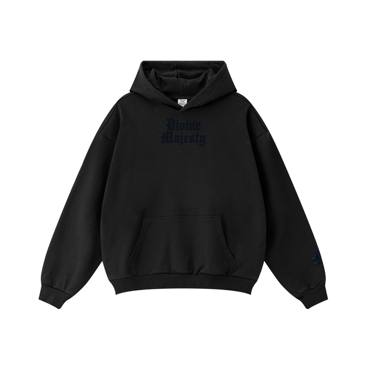 360GSM Unisex Fall&Winter Solid-Color Loopback Hoodie Black