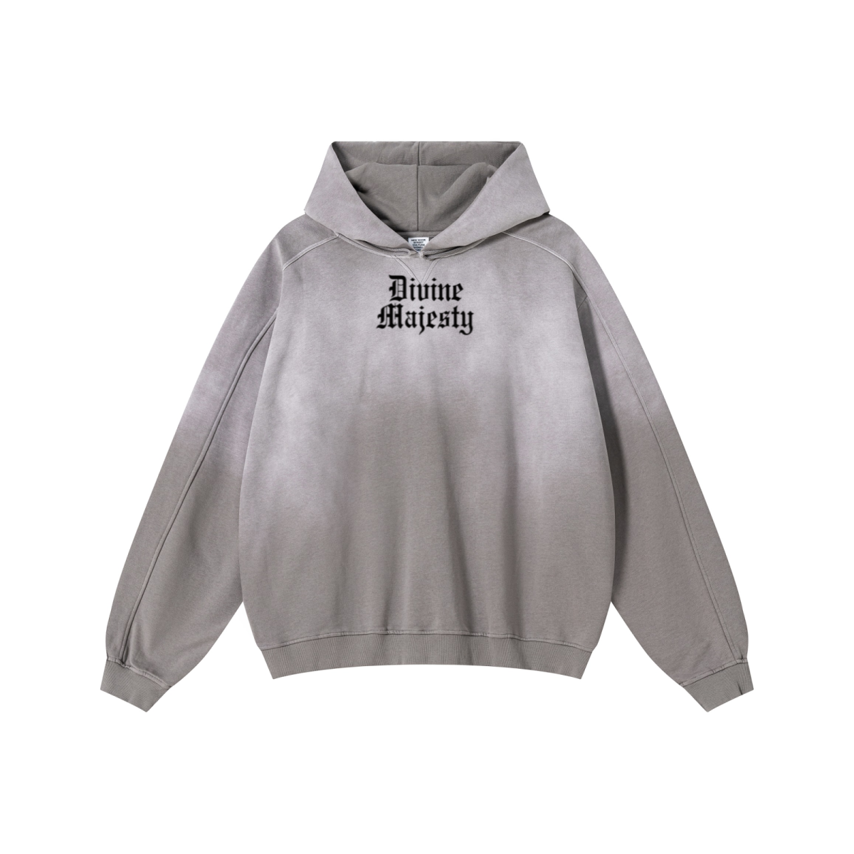 370GSM Unisex Monkey Wash Raw-Edge PP-Sprayed French Terry Hoodie Vintage Medium Grey