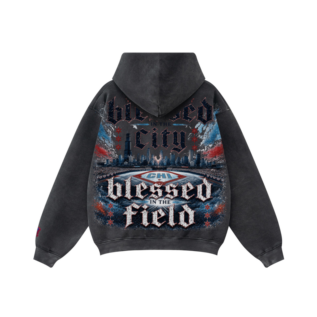 360GSM Unisex Monkey Wash Fall&Winter Fleece-Lined PP-Sprayed Zip-Up Hoodie Black