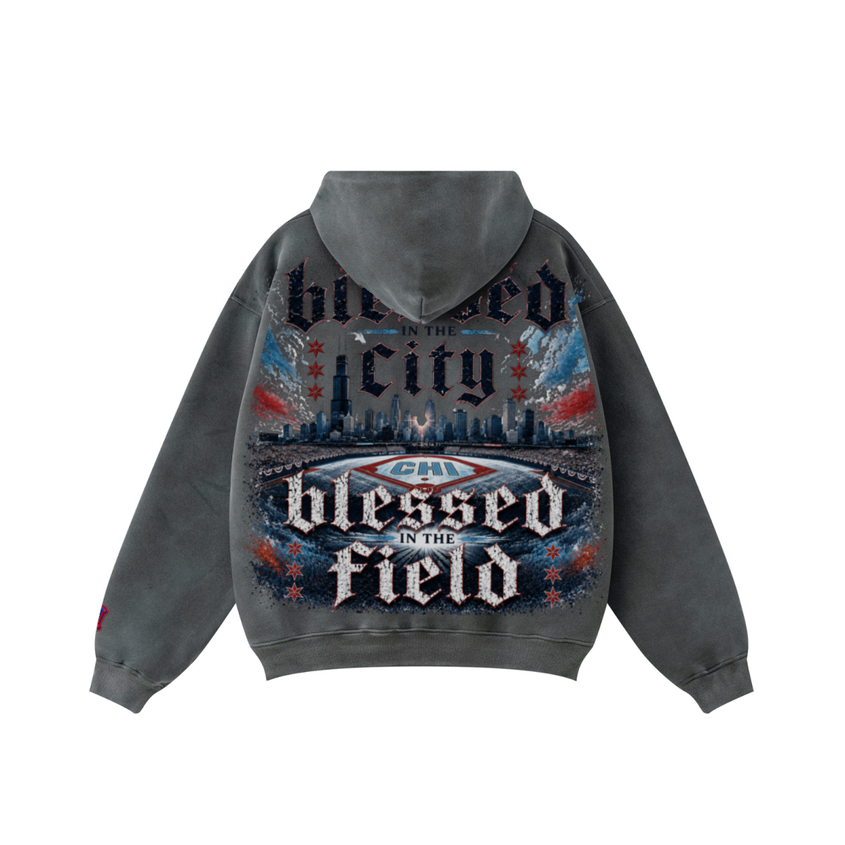 360GSM Unisex Monkey Wash Fall&Winter Fleece-Lined PP-Sprayed Zip-Up Hoodie Dark Grey