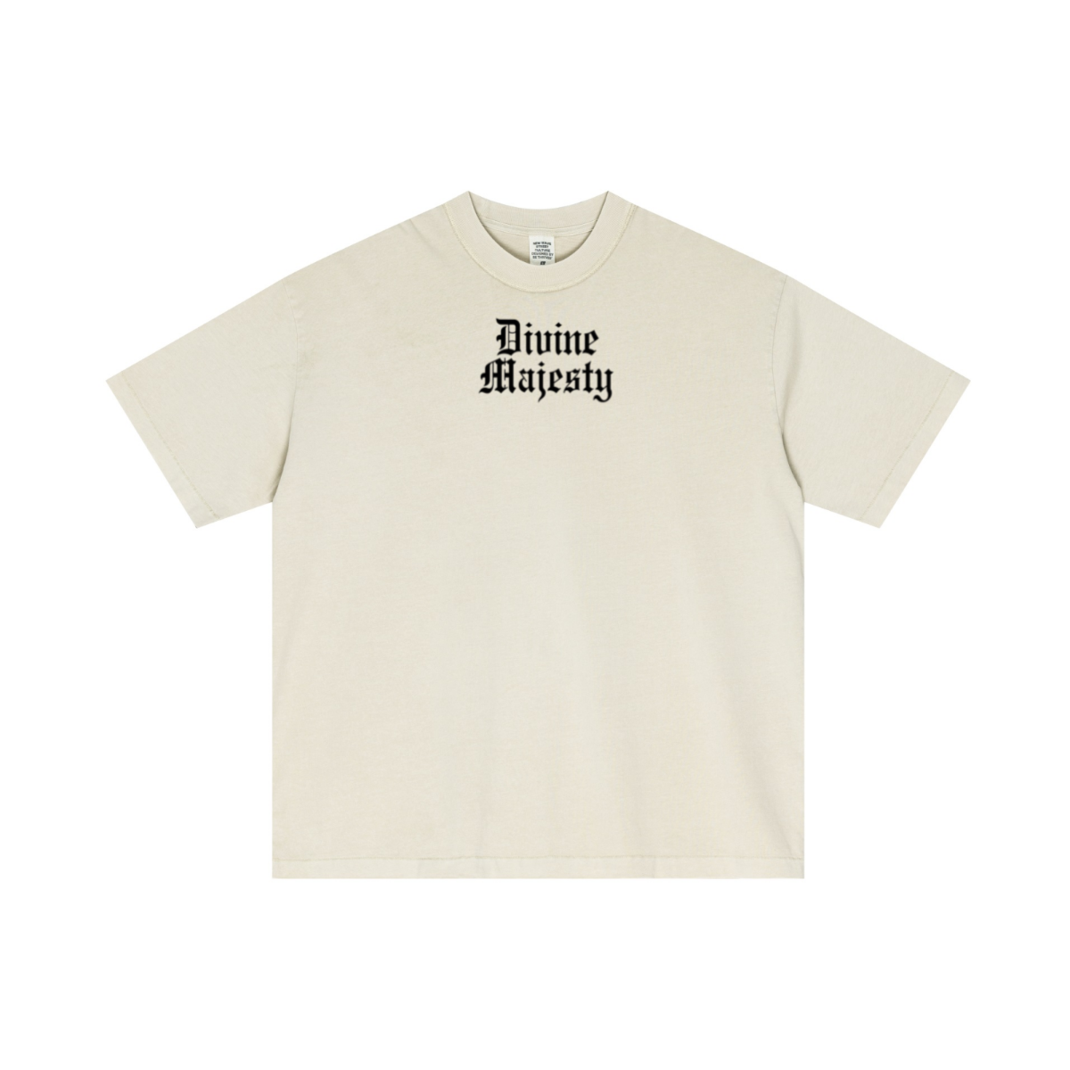 275GSM Unisex Double-Yarn 100% Cotton Plain-Wash T-shirt Apricot Grey