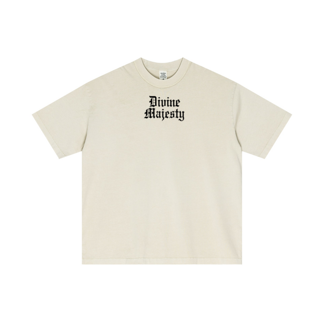 275GSM Unisex Double-Yarn 100% Cotton Plain-Wash T-shirt Apricot Grey