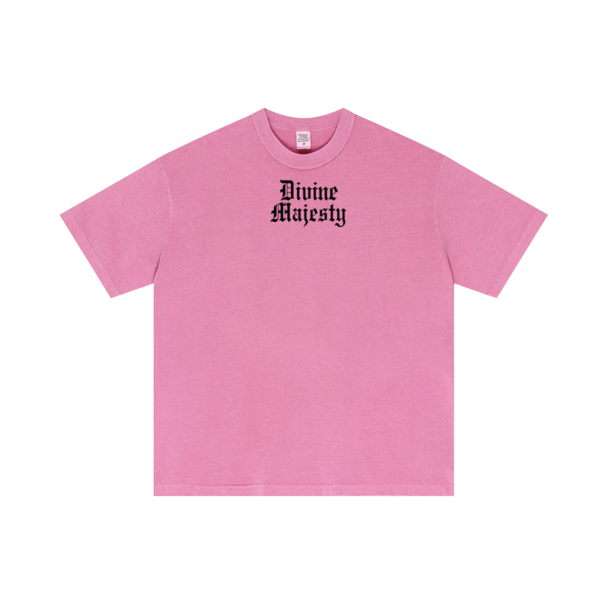 275GSM Unisex Double-Yarn 100% Cotton Plain-Wash T-shirt Rose Pink