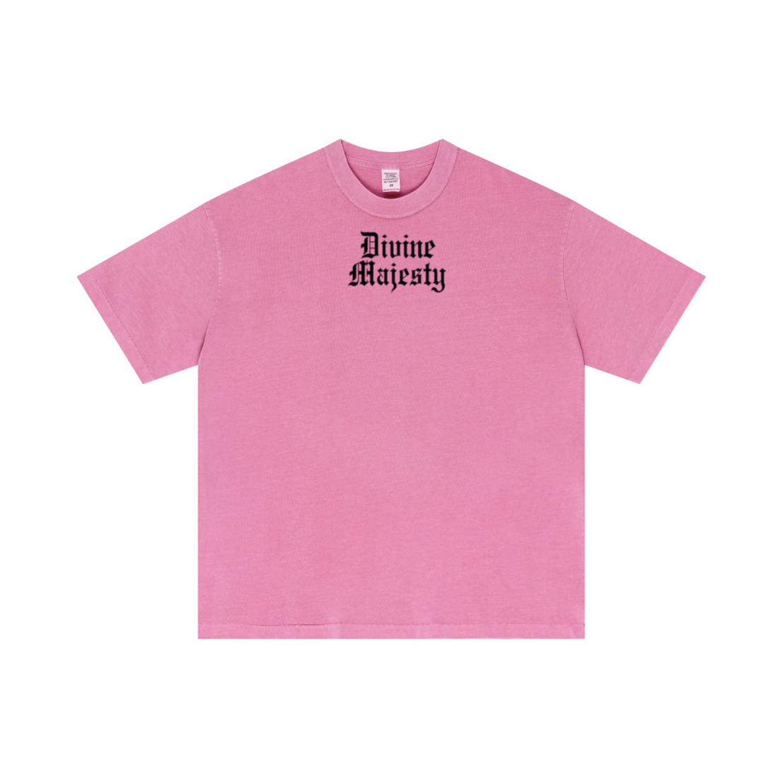 275GSM Unisex Double-Yarn 100% Cotton Plain-Wash T-shirt Rose Pink