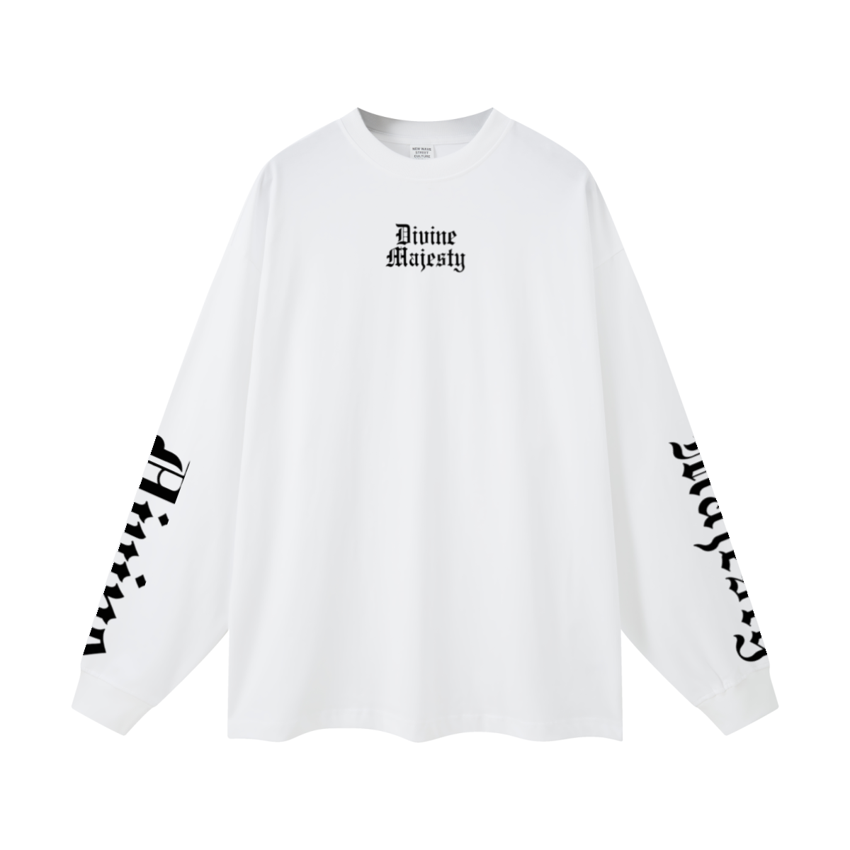 305GSM Unisex Premium Heavyweight Double-Yarn Plain Fabric Earth-Tone Basic Layering Long sleeve White