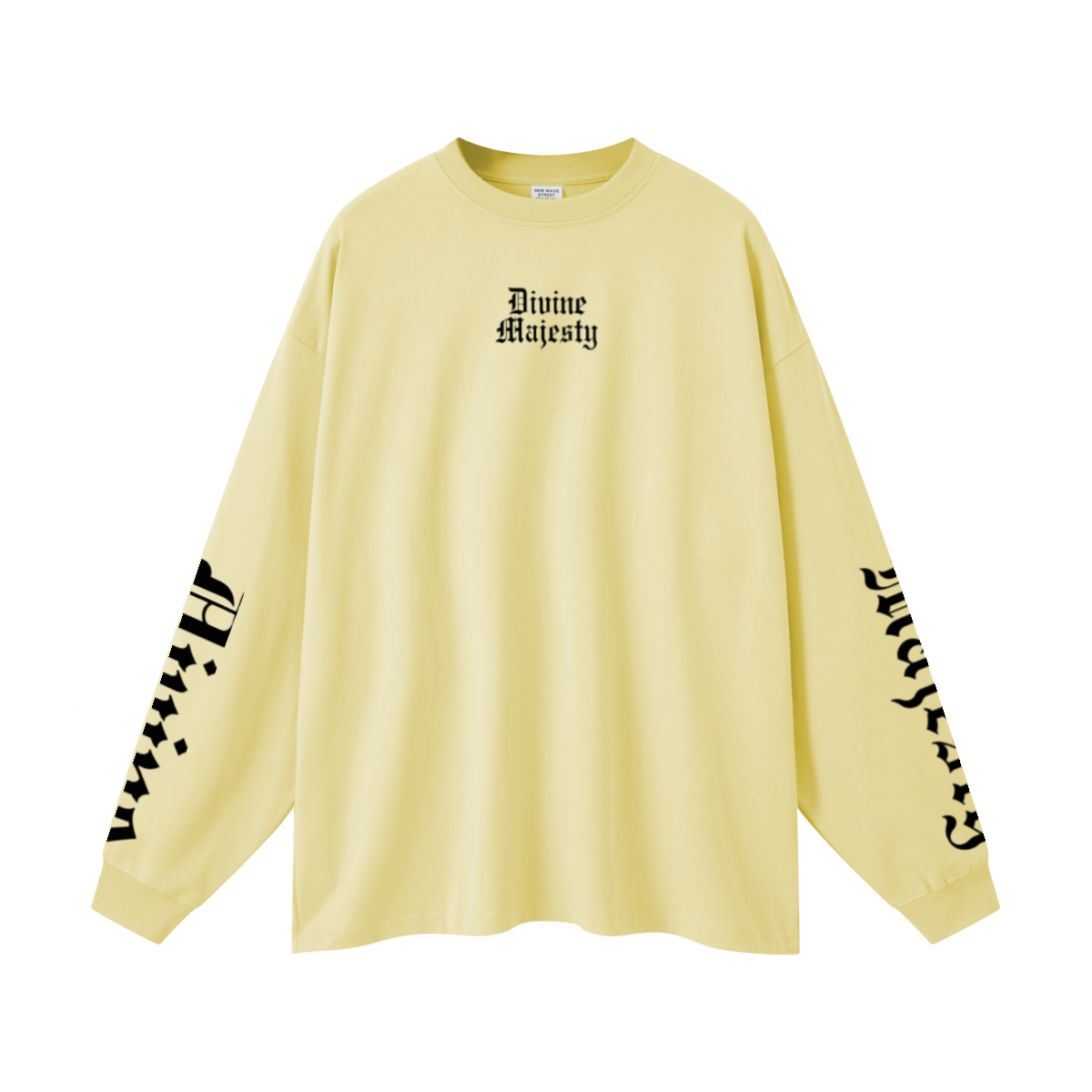 305GSM Unisex Premium Heavyweight Double-Yarn Plain Fabric Earth-Tone Basic Layering Long sleeve Yellow