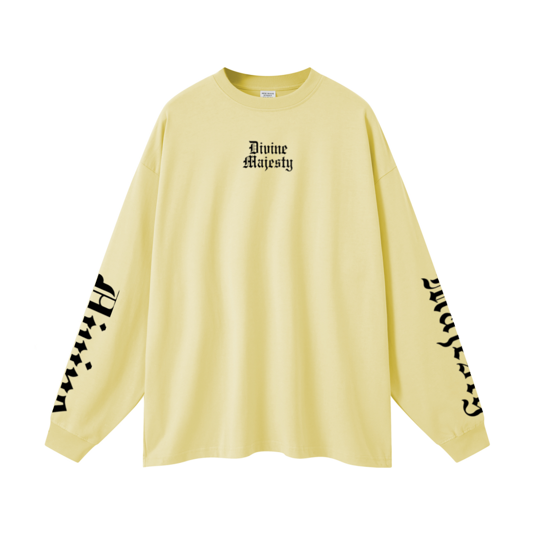305GSM Unisex Premium Heavyweight Double-Yarn Plain Fabric Earth-Tone Basic Layering Long sleeve Yellow
