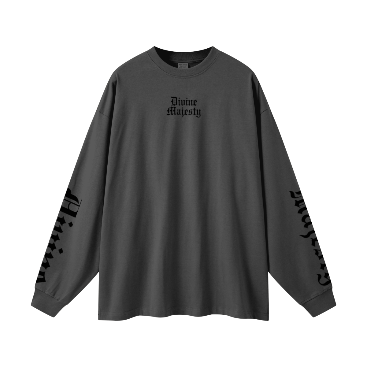 305GSM Unisex Premium Heavyweight Double-Yarn Plain Fabric Earth-Tone Basic Layering Long sleeve Carbon Grey