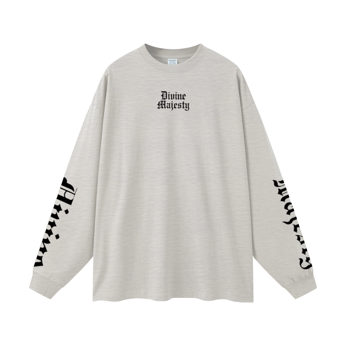 305GSM Unisex Premium Heavyweight Double-Yarn Plain Fabric Earth-Tone Basic Layering Long sleeve Oatmeal Grey