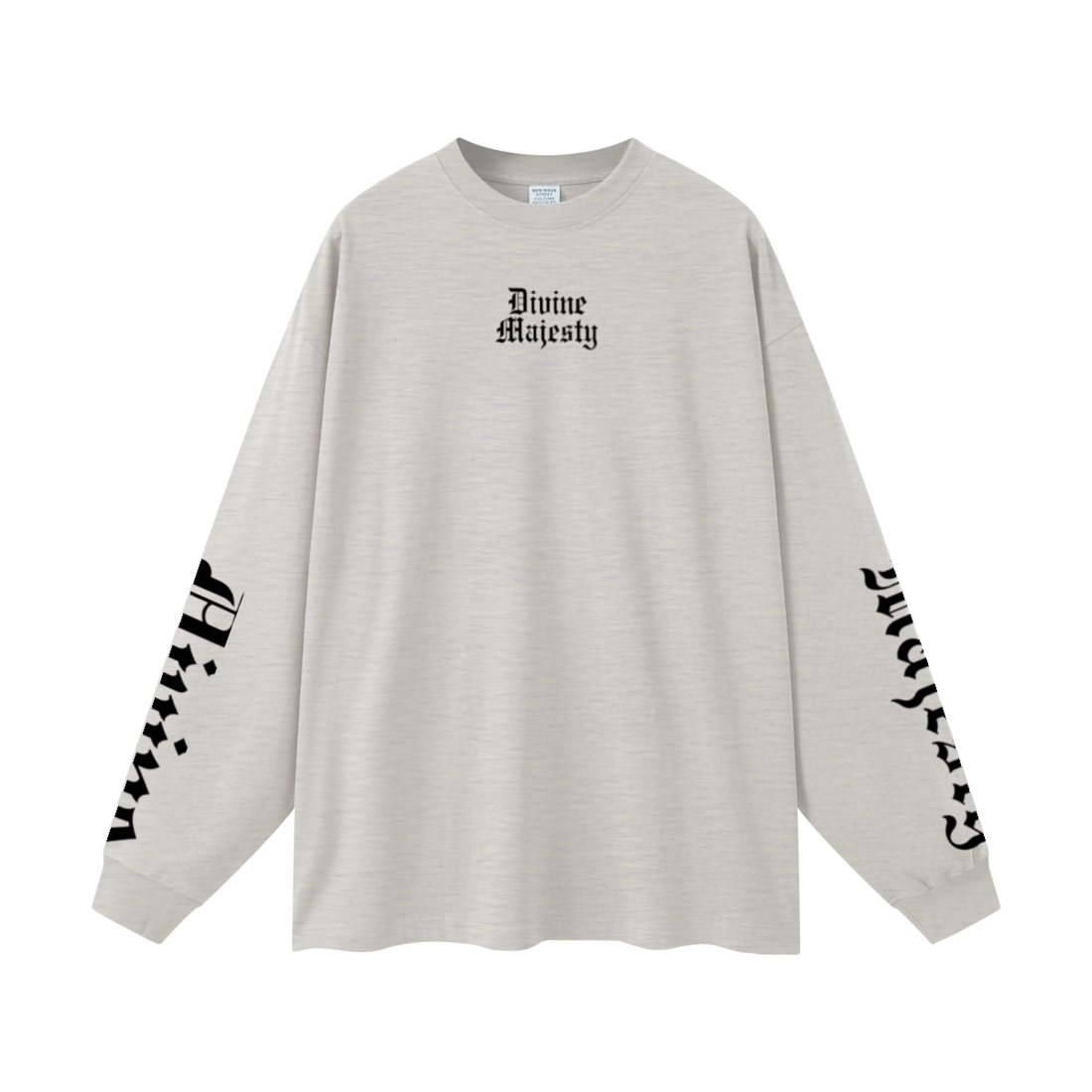 305GSM Unisex Premium Heavyweight Double-Yarn Plain Fabric Earth-Tone Basic Layering Long sleeve Oatmeal Grey