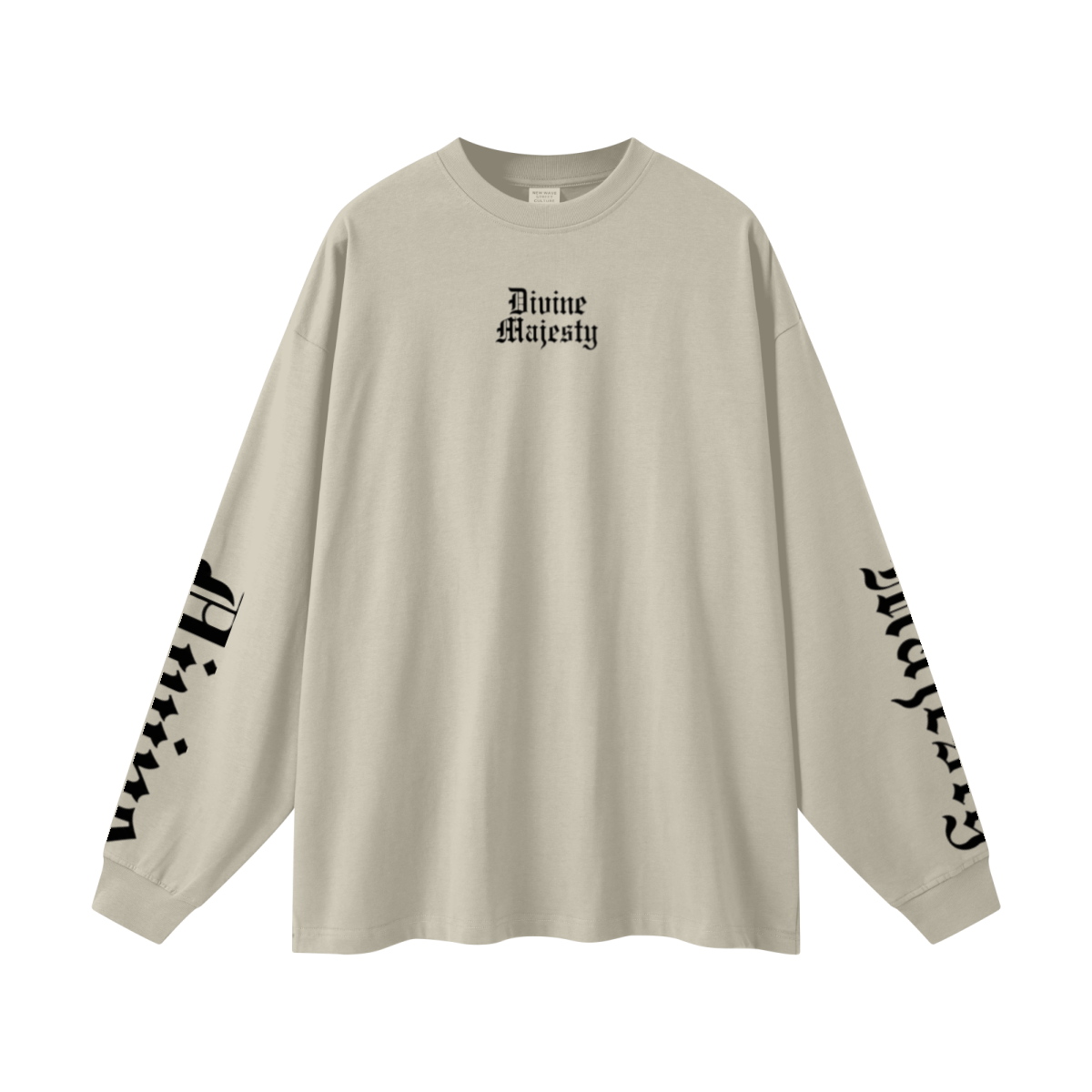 305GSM Unisex Premium Heavyweight Double-Yarn Plain Fabric Earth-Tone Basic Layering Long sleeve Sand