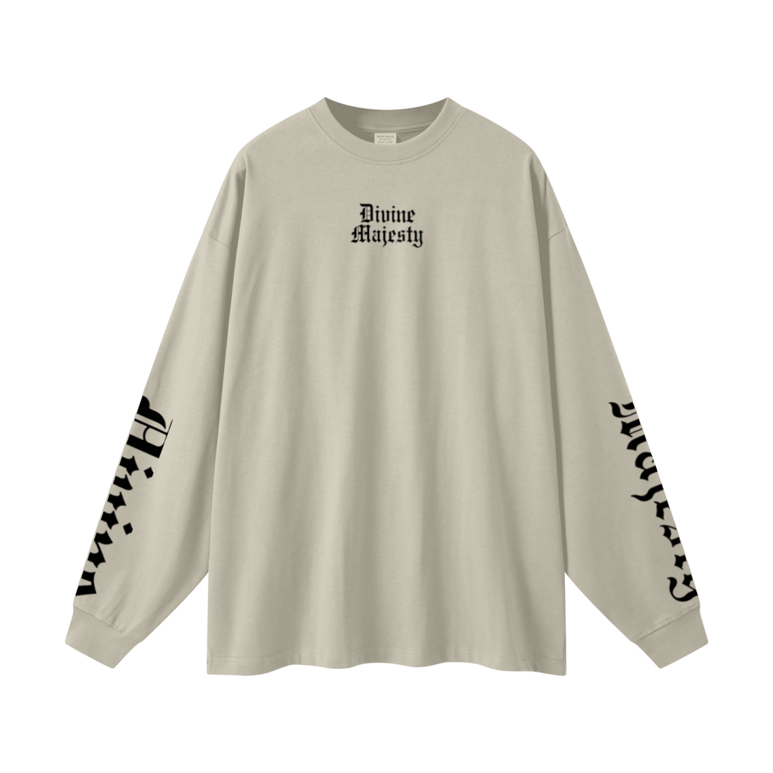 305GSM Unisex Premium Heavyweight Double-Yarn Plain Fabric Earth-Tone Basic Layering Long sleeve Sand