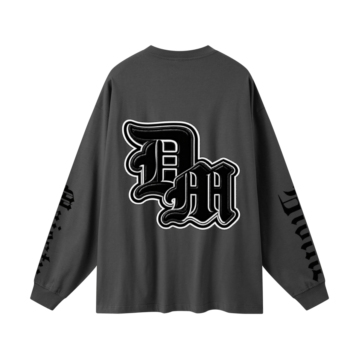 305GSM Unisex Premium Heavyweight Double-Yarn Plain Fabric Earth-Tone Basic Layering Long sleeve Carbon Grey