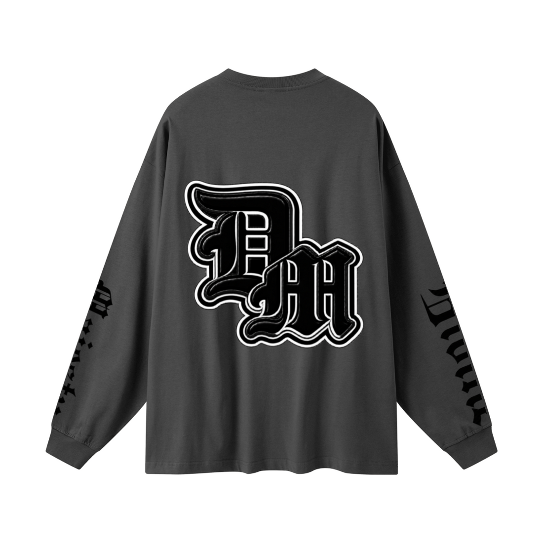305GSM Unisex Premium Heavyweight Double-Yarn Plain Fabric Earth-Tone Basic Layering Long sleeve Carbon Grey