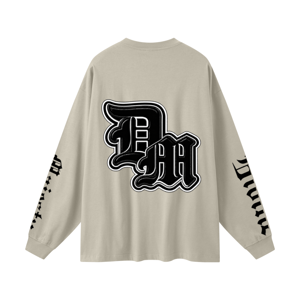 305GSM Unisex Premium Heavyweight Double-Yarn Plain Fabric Earth-Tone Basic Layering Long sleeve Sand