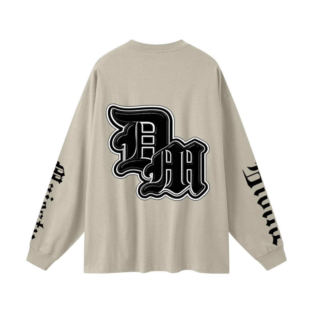 305GSM Unisex Premium Heavyweight Double-Yarn Plain Fabric Earth-Tone Basic Layering Long sleeve Sand