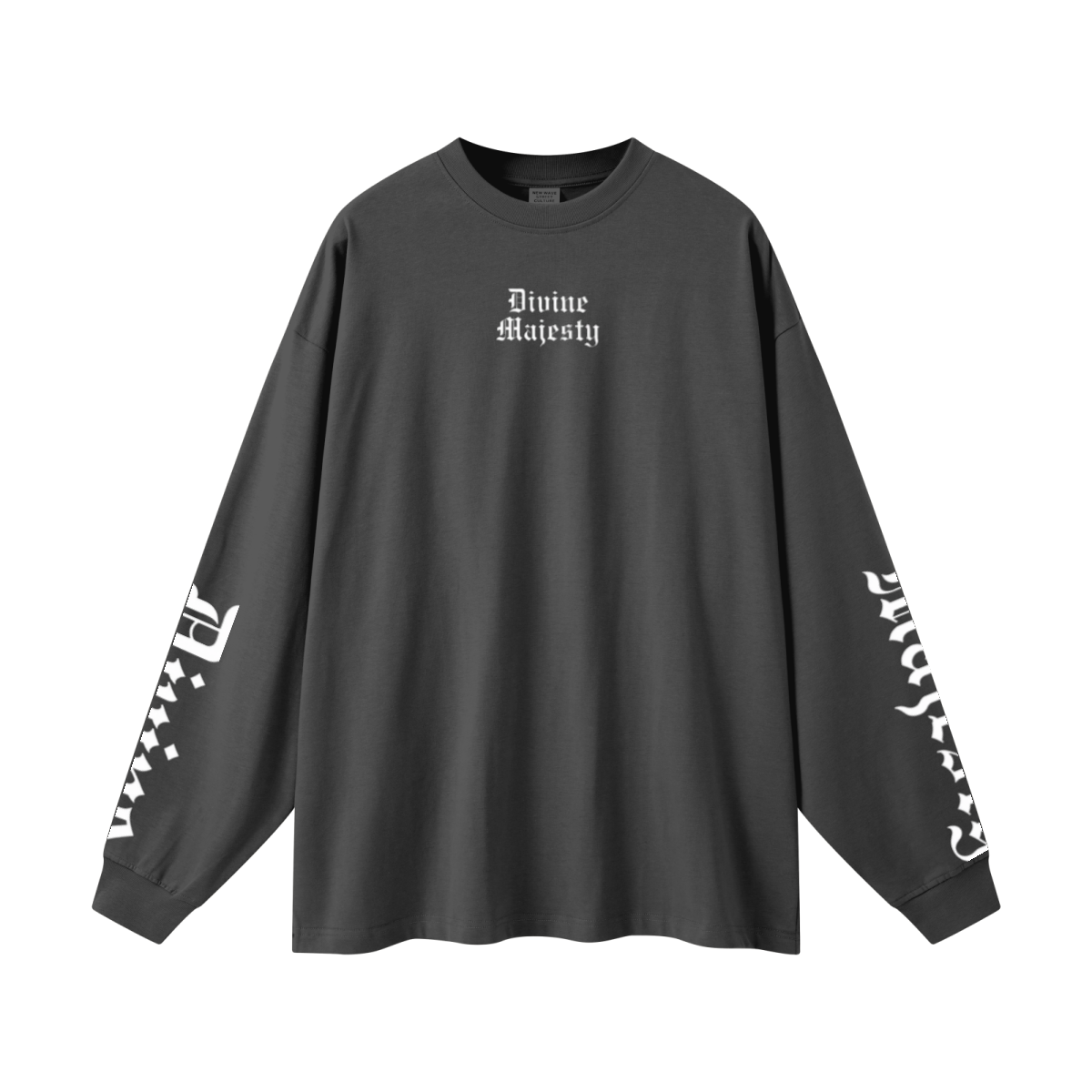 305GSM Unisex Premium Heavyweight Double-Yarn Plain Fabric Earth-Tone Basic Layering Long sleeve Carbon Grey