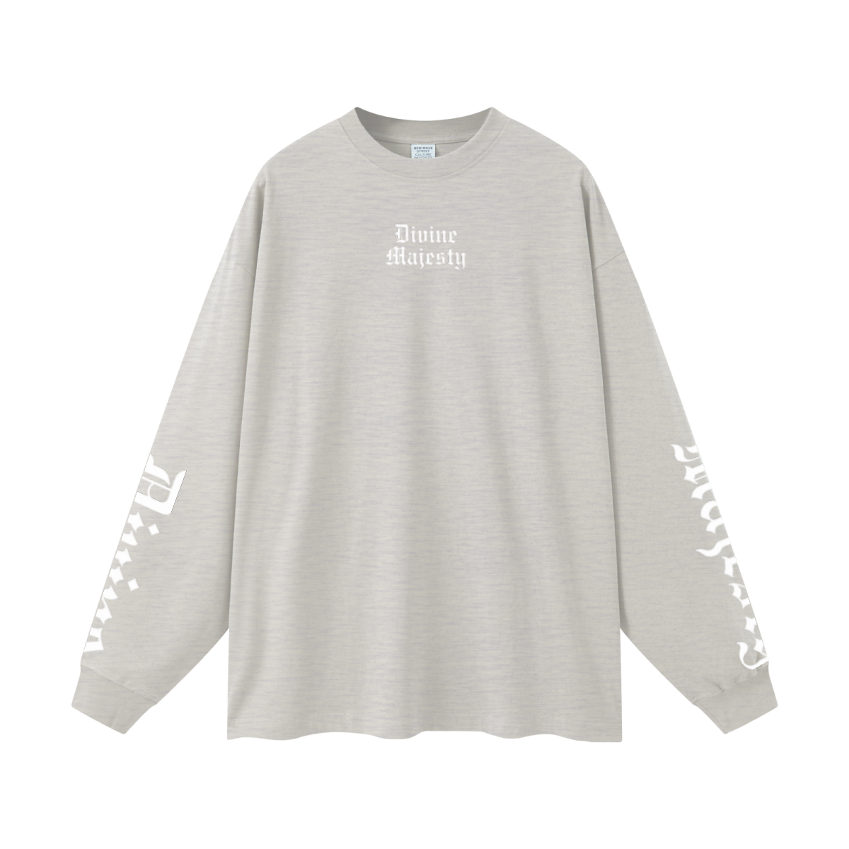 305GSM Unisex Premium Heavyweight Double-Yarn Plain Fabric Earth-Tone Basic Layering Long sleeve Oatmeal Grey