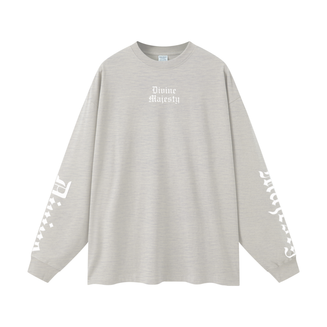 305GSM Unisex Premium Heavyweight Double-Yarn Plain Fabric Earth-Tone Basic Layering Long sleeve Oatmeal Grey