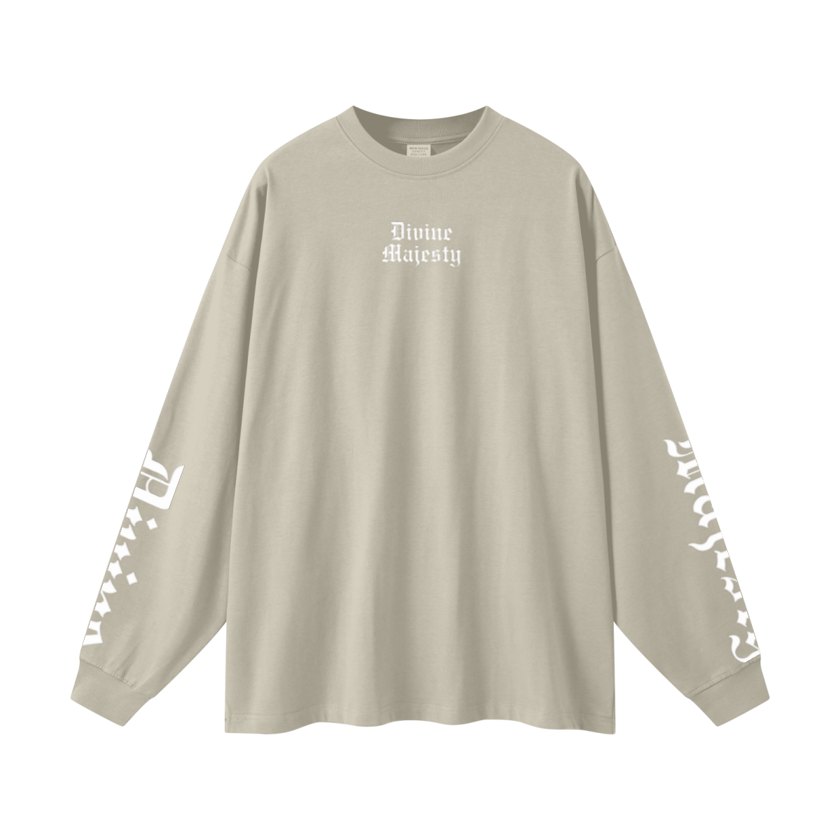 305GSM Unisex Premium Heavyweight Double-Yarn Plain Fabric Earth-Tone Basic Layering Long sleeve Sand