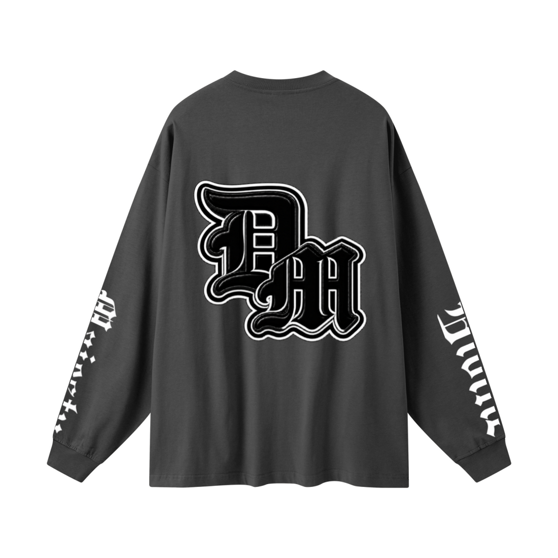 305GSM Unisex Premium Heavyweight Double-Yarn Plain Fabric Earth-Tone Basic Layering Long sleeve Carbon Grey