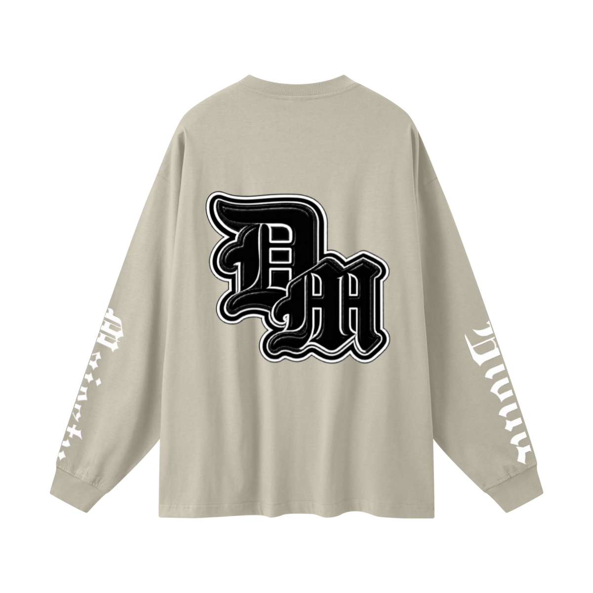 305GSM Unisex Premium Heavyweight Double-Yarn Plain Fabric Earth-Tone Basic Layering Long sleeve Sand