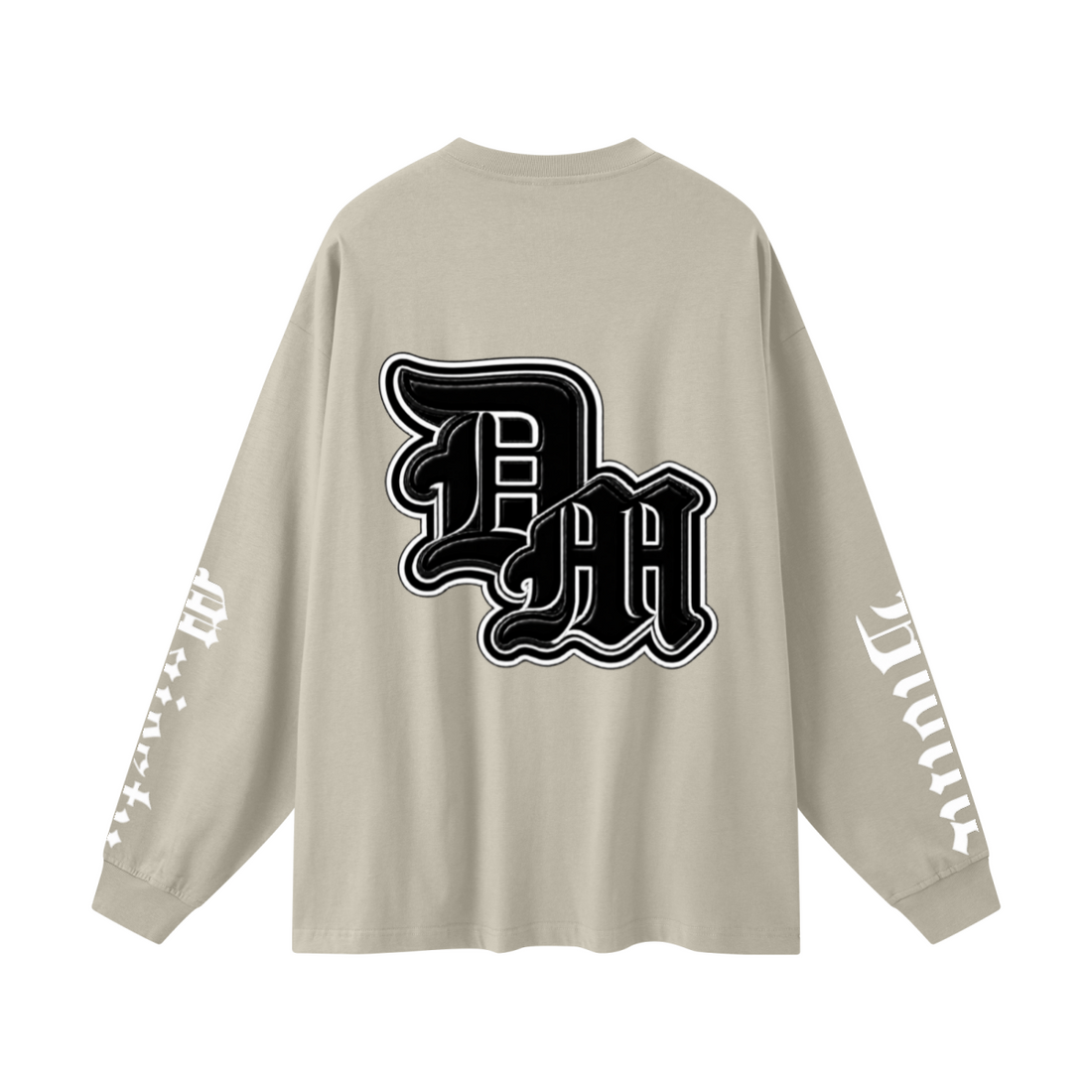305GSM Unisex Premium Heavyweight Double-Yarn Plain Fabric Earth-Tone Basic Layering Long sleeve Sand