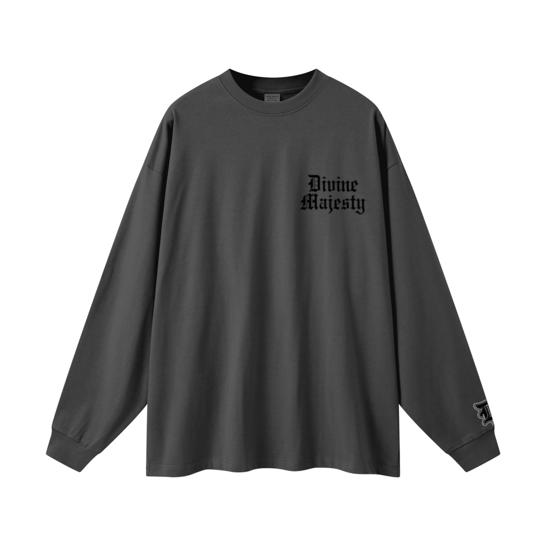 305GSM Unisex Premium Heavyweight Double-Yarn Plain Fabric Earth-Tone Basic Layering Long sleeve Carbon Grey