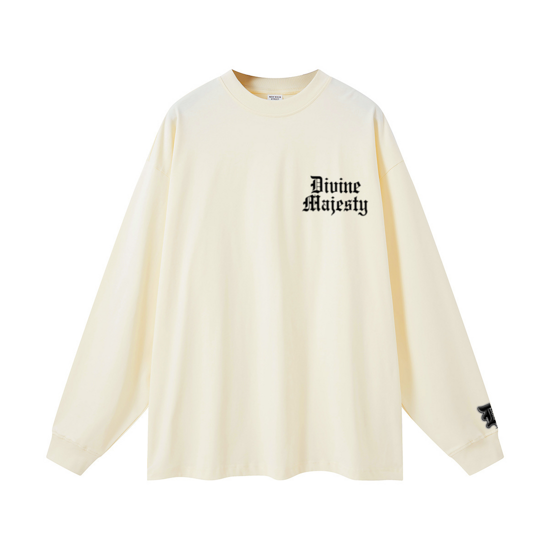 305GSM Unisex Premium Heavyweight Double-Yarn Plain Fabric Earth-Tone Basic Layering Long sleeve Milk Tea White