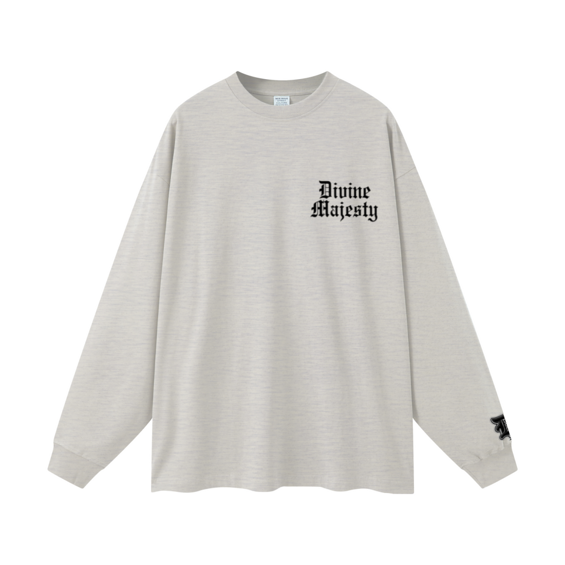 305GSM Unisex Premium Heavyweight Double-Yarn Plain Fabric Earth-Tone Basic Layering Long sleeve Oatmeal Grey