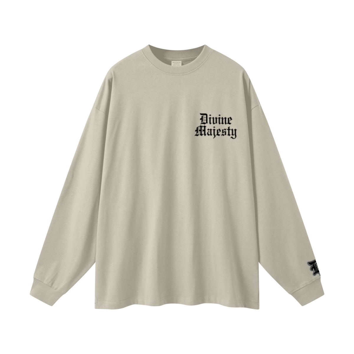 305GSM Unisex Premium Heavyweight Double-Yarn Plain Fabric Earth-Tone Basic Layering Long sleeve Sand