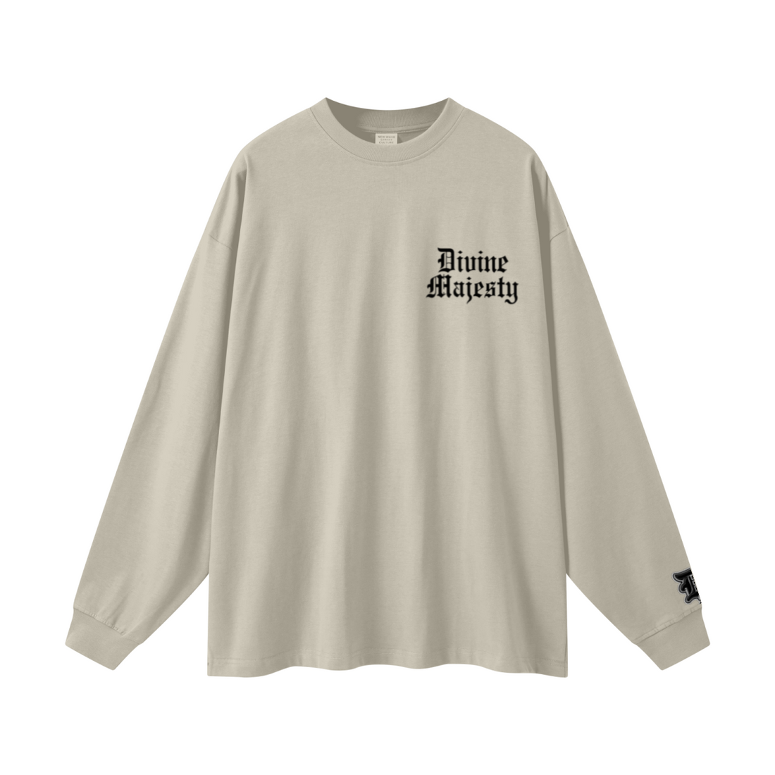 305GSM Unisex Premium Heavyweight Double-Yarn Plain Fabric Earth-Tone Basic Layering Long sleeve Sand